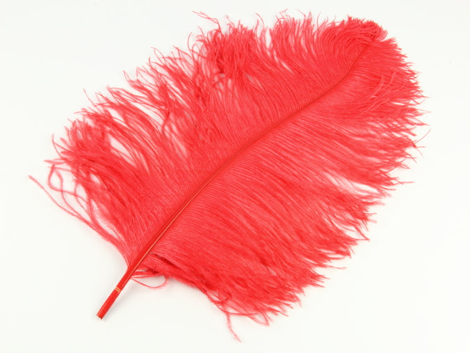 Ostrich Premium Wing Feather (50-65cm) Red