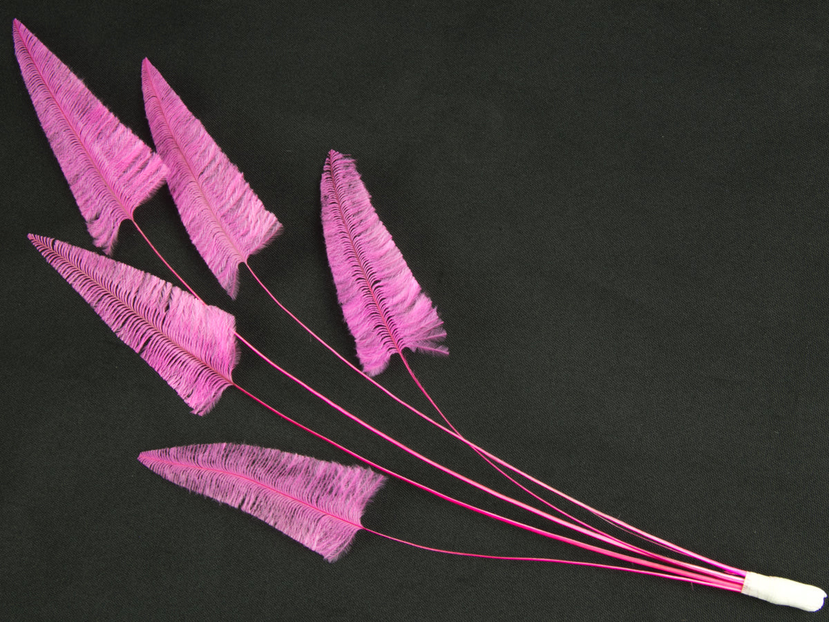 Stripped Ostrich Spray Shocking Pink