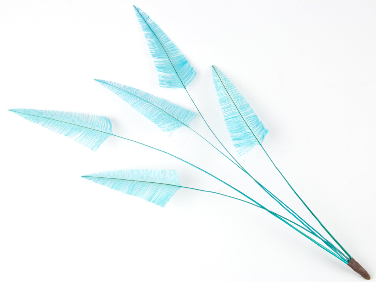 Stripped Ostrich Spray Bright Turquoise