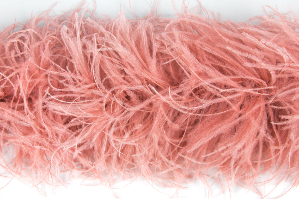 Ostrich/Marabout Boa 1.8m - 5 ply Coral Almond