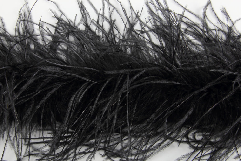 Ostrich/Marabout Boa 1.8m - 2ply Black