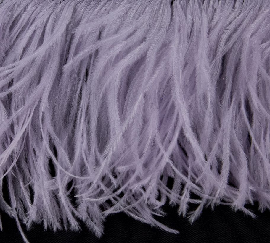 Ostrich Fringe 13-15cm depth per metre - 2 ply Pale Lilac