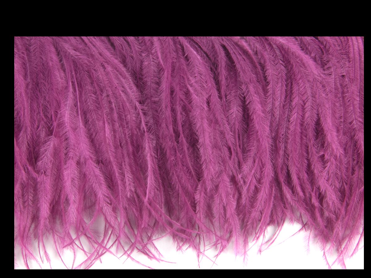 Ostrich Fringe 13-15cm depth per metre - 2 ply Fuchsia