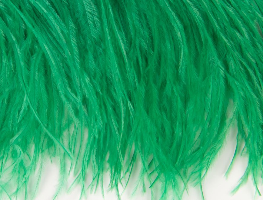 Ostrich Fringe 13-15cm depth per metre - 2 ply Emerald