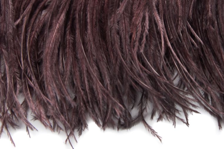 Ostrich Fringe 13-15cm depth per metre - 2 ply Chocolate