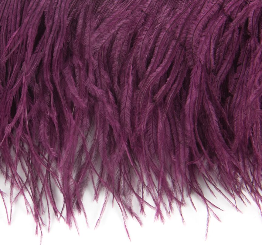 Ostrich Fringe 13-15cm depth per metre - 2 ply Wine