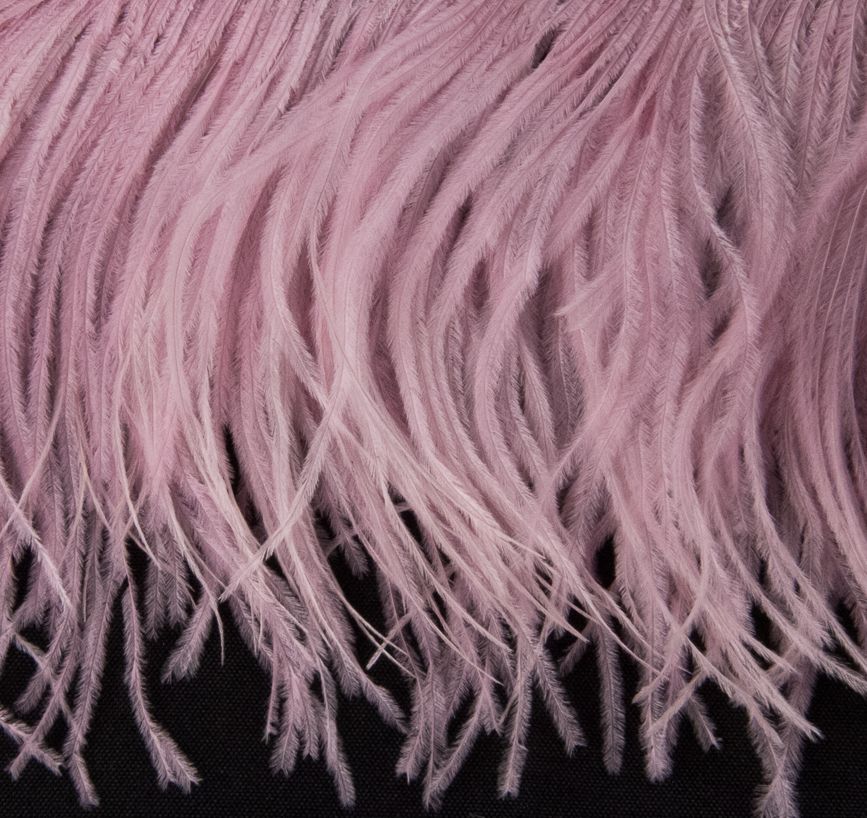 Ostrich Fringe 13-15cm depth per metre - 2 ply Pretty Pink