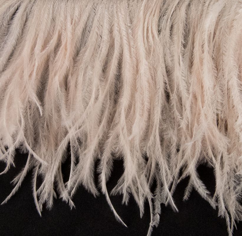 Ostrich Fringe 13-15cm depth per metre - 2 ply Honey Beige