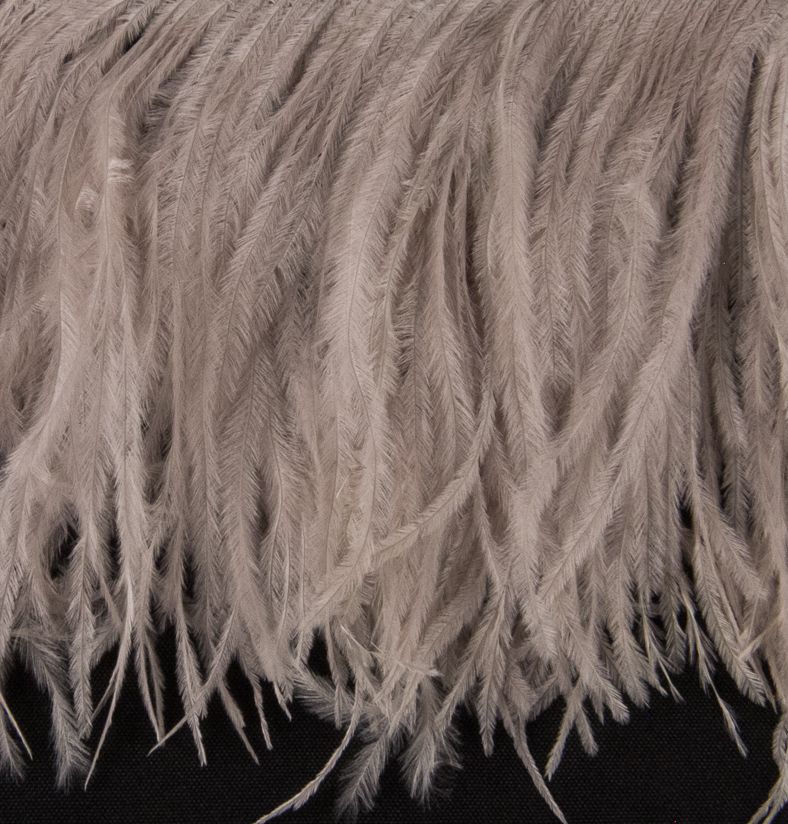 Ostrich Fringe 13-15cm depth per metre - 2 ply Mushroom