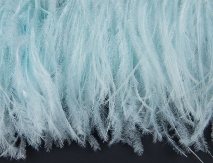 Ostrich Fringe 13-15cm depth per metre- 3 ply Aqua