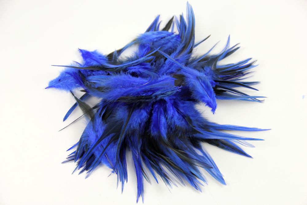 Badger Hackle Feathers 30gm, Royal Blue