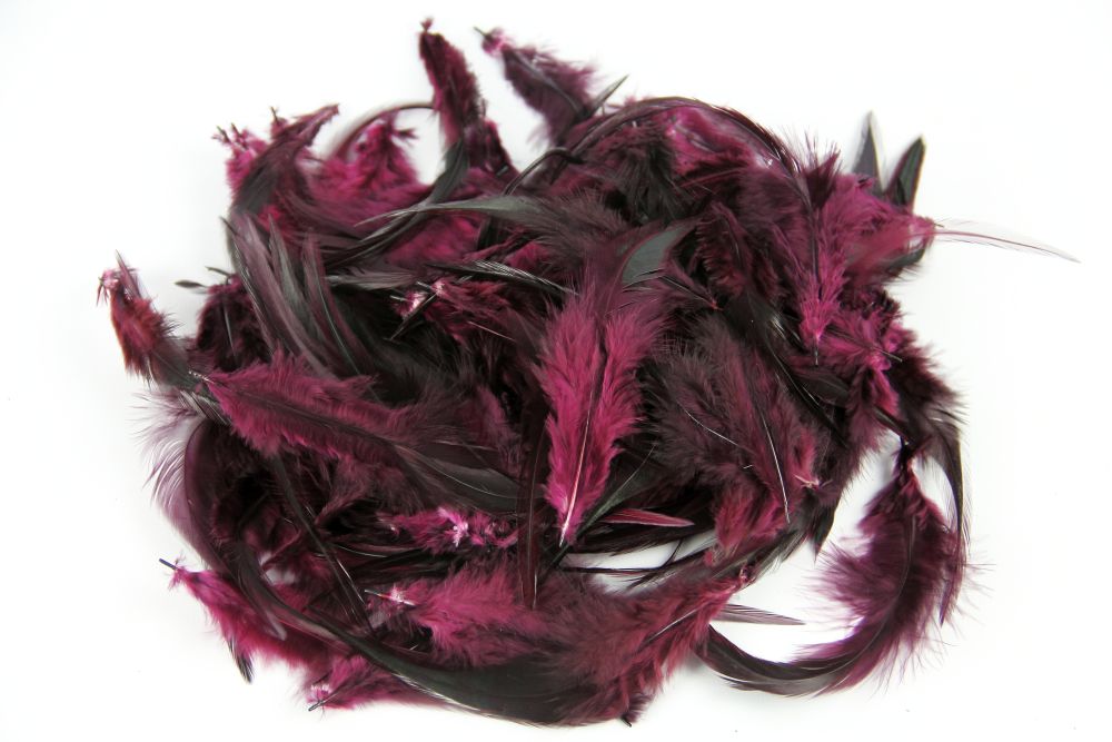 Badger Hackle Feathers 30gm, Wine