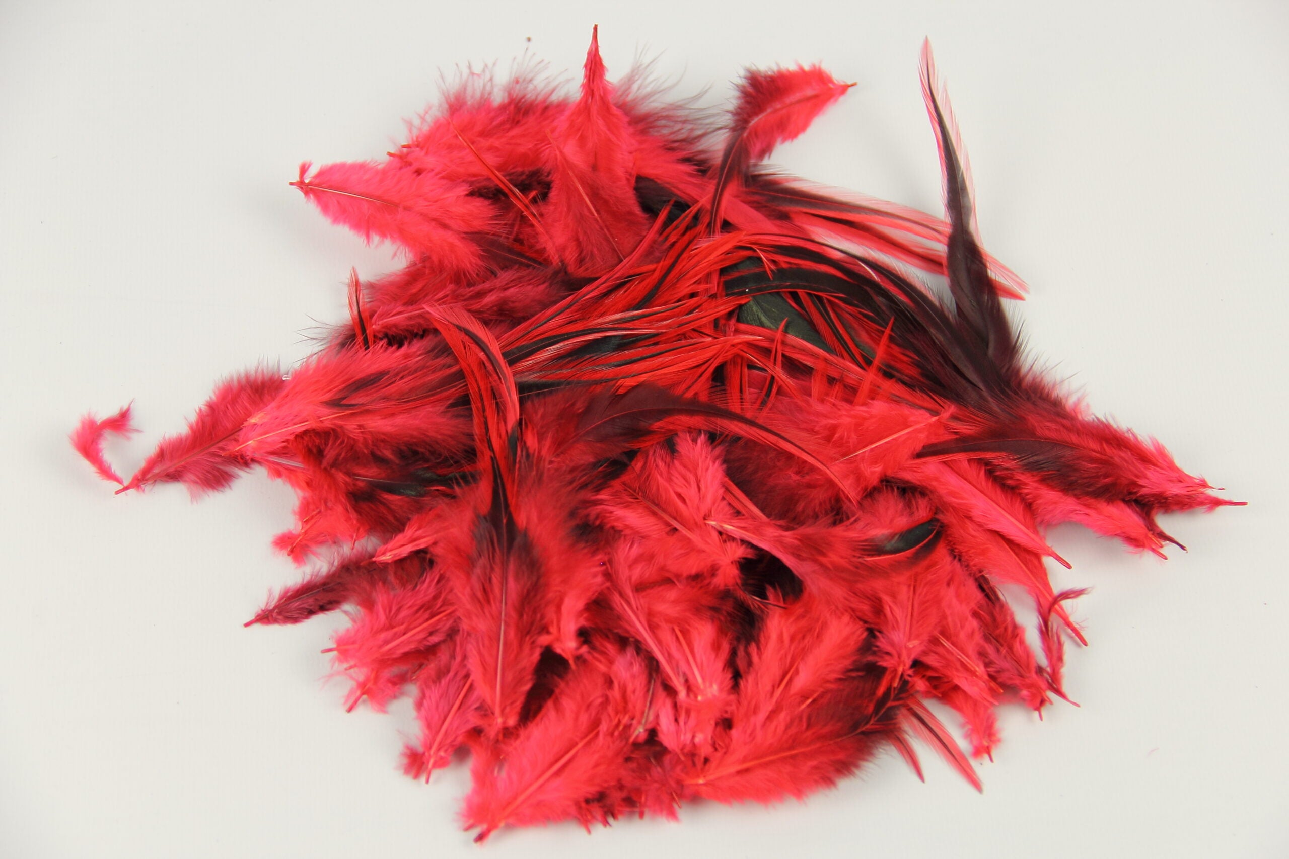 Badger Hackle Feathers 30gm, Bright Red