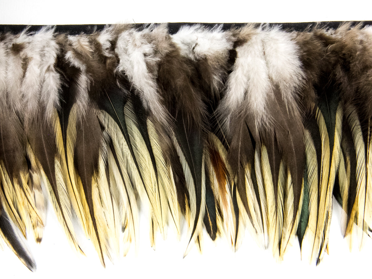 Badger Hackle Feather Fringe per metre Natural BKRZ