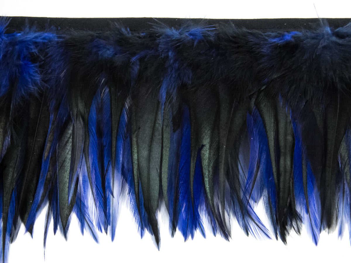 Badger Hackle Feather Fringe per metre Royal Blue