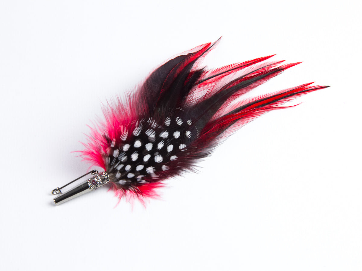 Cocktail Style Brooch - BKRZ20 Bright Red