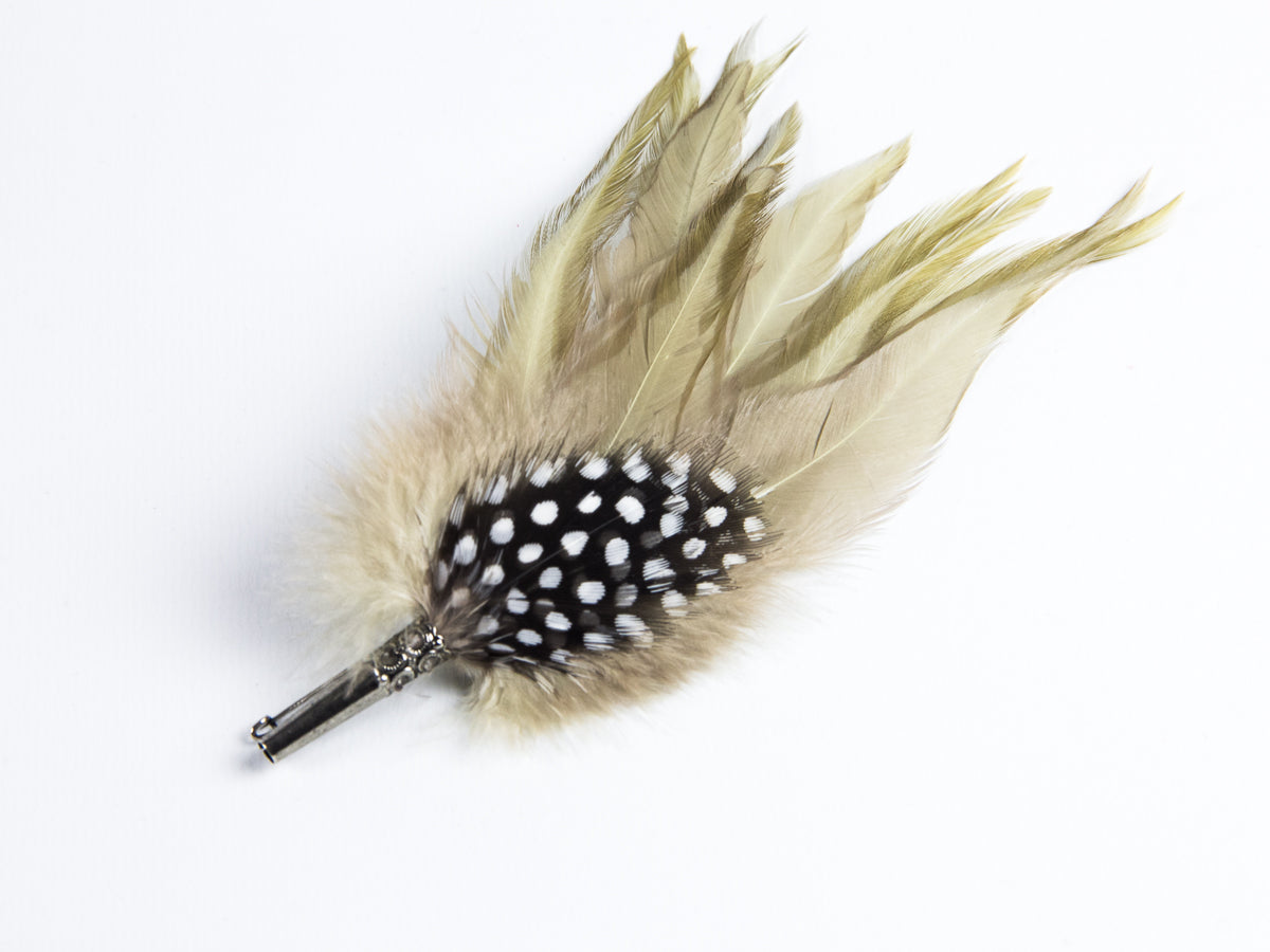 Cocktail Style Brooch - BKRZ20 Khaki