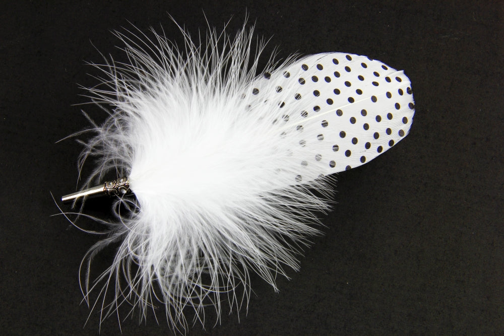spot brooch white