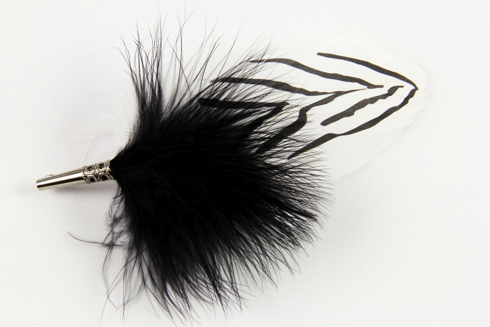 zebra brooch black
