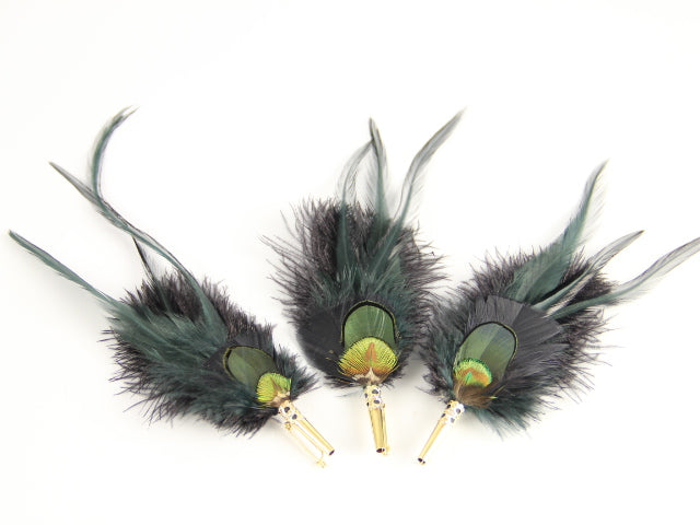 Electrum Feather Brooch - BLGM2 (Pack 3)