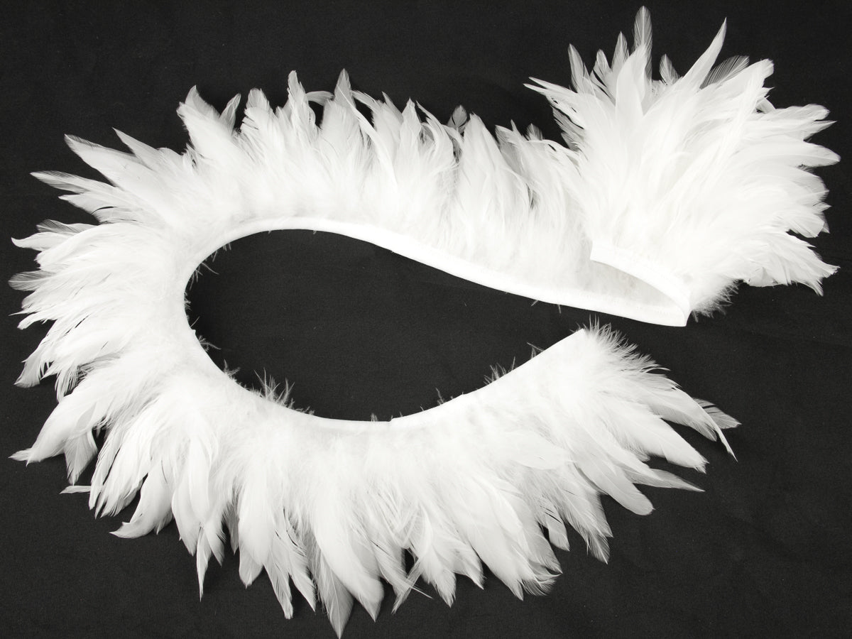White Schlappen Feather Fringe