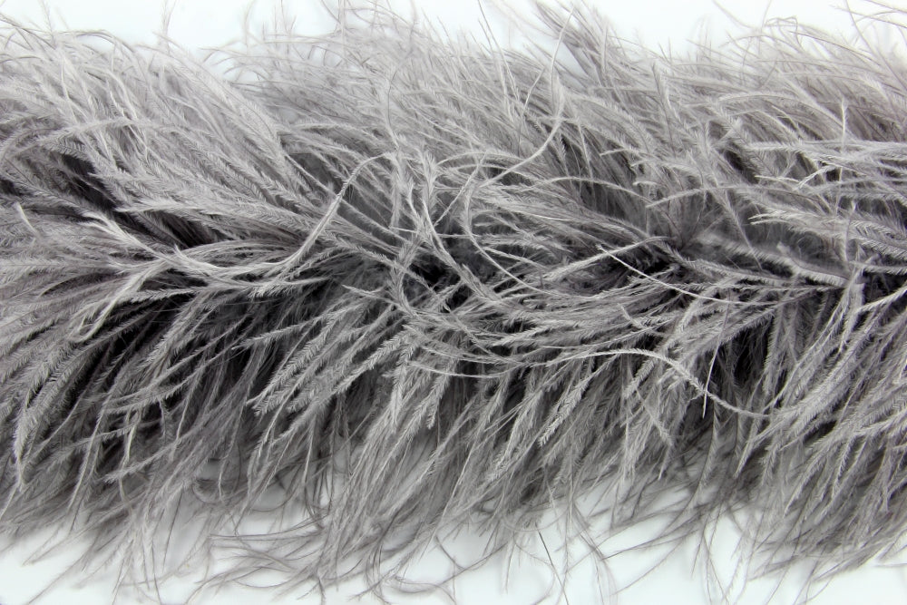 Ostrich/Marabout Boa 1.8m - 2ply Charcoal Grey