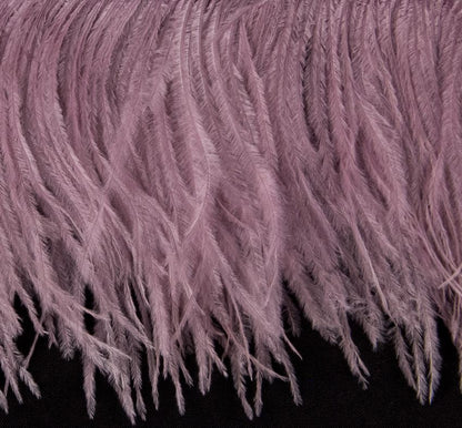 Ostrich Fringe 13-15cm depth per metre - 2 ply Dusky Pink