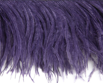 Ostrich Fringe 13-15cm depth per metre - 2 ply Purple (Boa)
