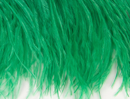 Ostrich Fringe 13-15cm depth per metre - 2 ply Emerald