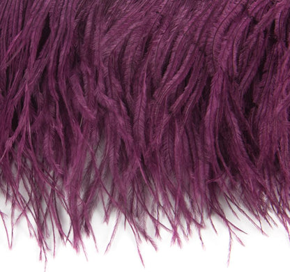 Ostrich Fringe 13-15cm depth per metre - 2 ply Wine