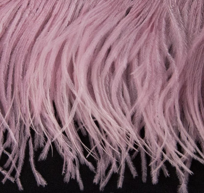 Ostrich Fringe 13-15cm depth per metre - 2 ply Pretty Pink