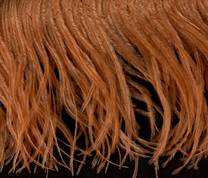 Ostrich Fringe 13-15cm depth per metre - 2 ply Bronze