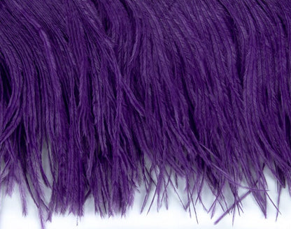 Ostrich Fringe 13-15cm depth per metre - 2 ply Bright Purple