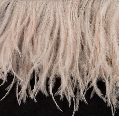 Ostrich Fringe 13-15cm depth per metre - 2 ply Honey Beige
