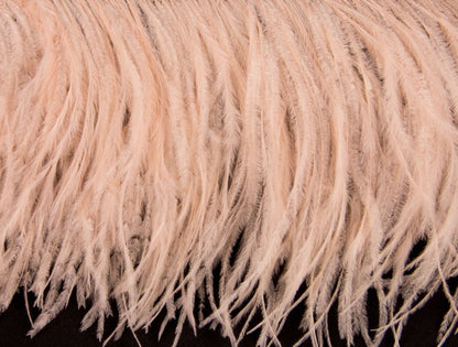 Ostrich Fringe 13-15cm depth per metre- 3 ply Apricot