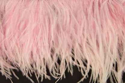 Ostrich Fringe 13-15cm depth per metre- 3 ply Baby Pink