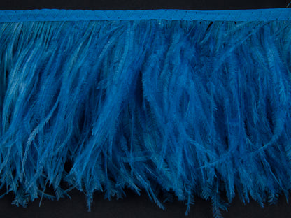 Ostrich Fringe 13-15cm depth per metre- 3 ply Deep Turquoise