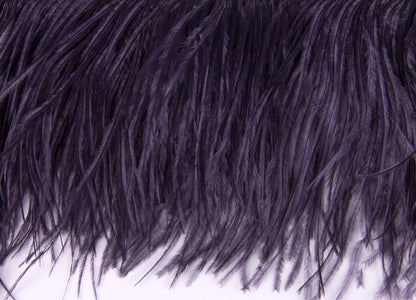 Ostrich Fringe 13-15cm depth per metre - 4 ply Aubergine
