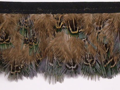 Pheasant Green Fringe per metre