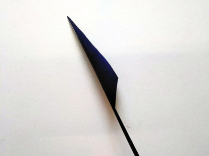 Cut Shaped Goose Spear Feather Navy