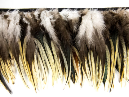 Badger Hackle Feather Fringe per metre Natural BKRZ