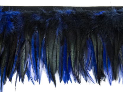 Badger Hackle Feather Fringe per metre Royal Blue