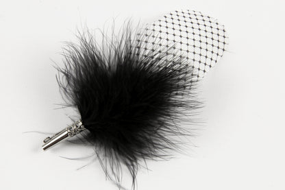small check brooch black