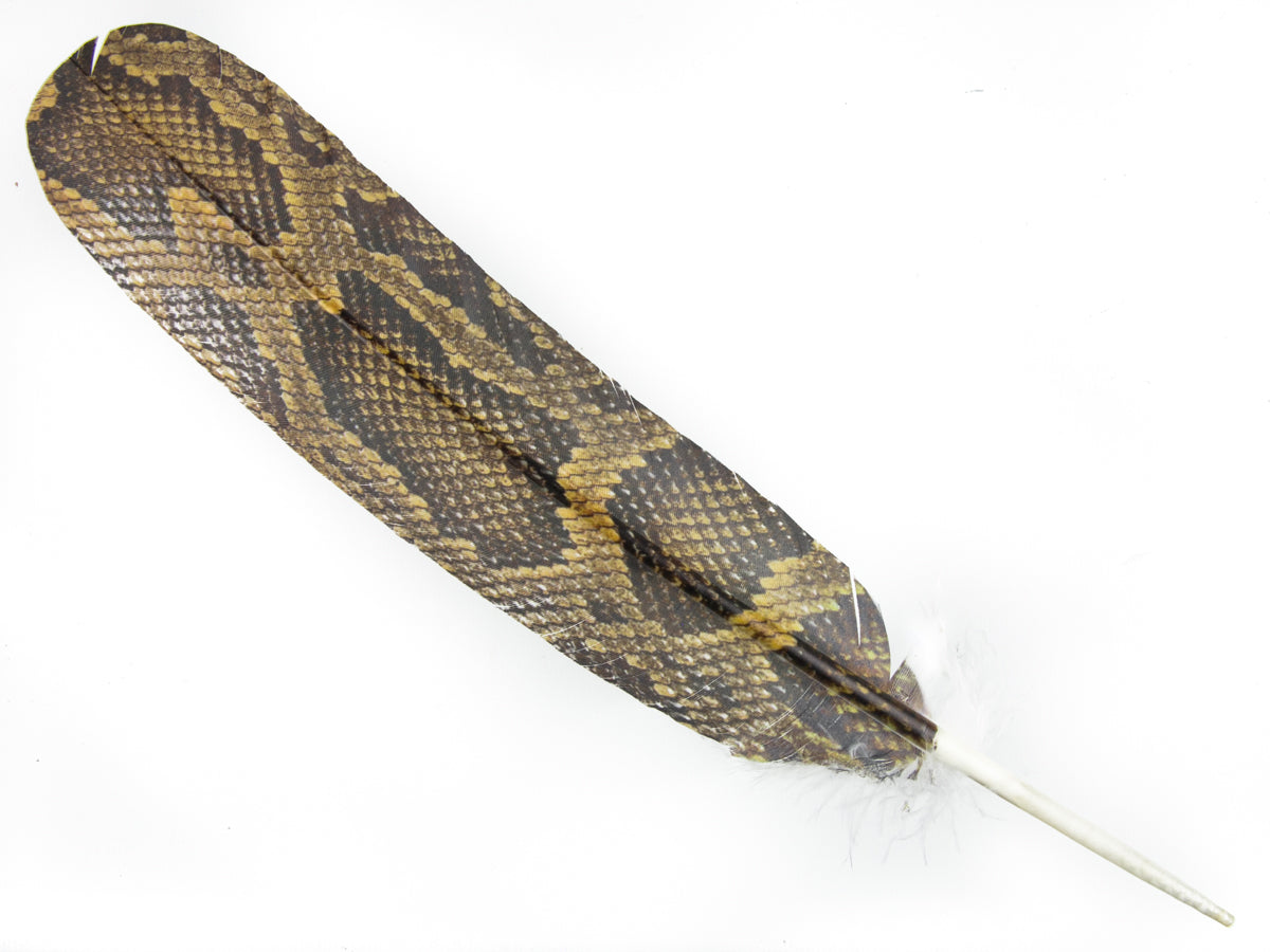 Decorative Printed Feathers Snakeskin Dark