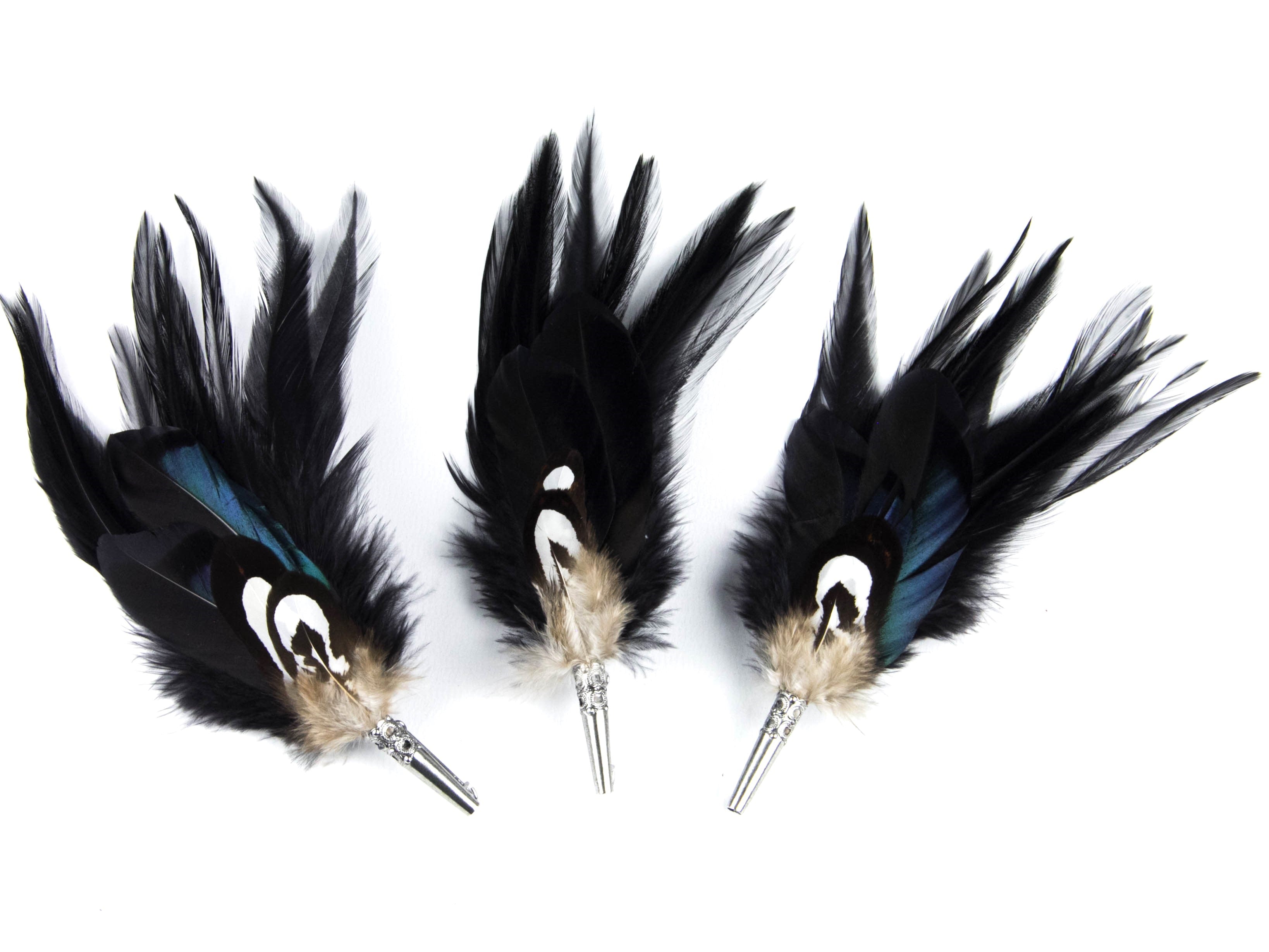 Midnight Feather Brooch - BKRZMN (Pack 3)