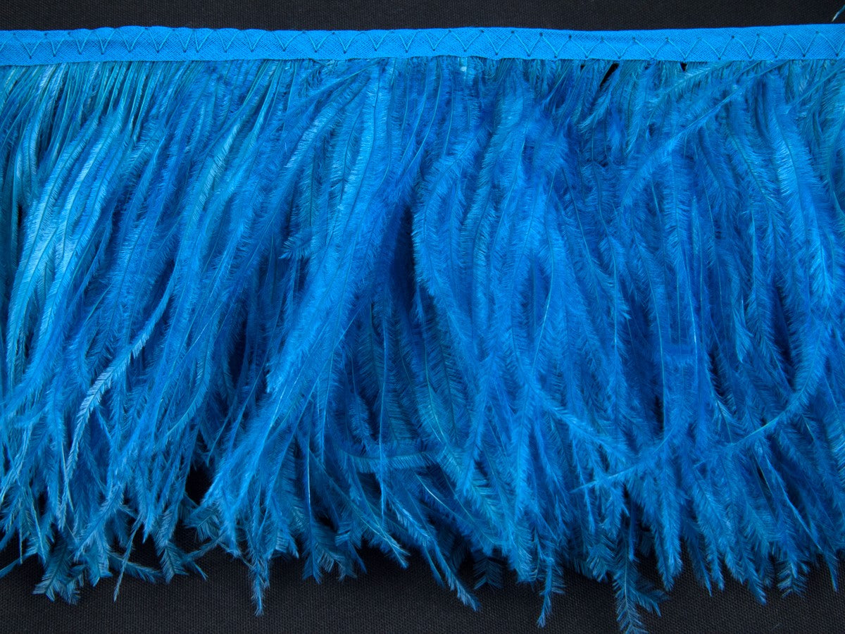 2 Ply Ostrich Feather Fringe 10 cm depth - Fashion Colours