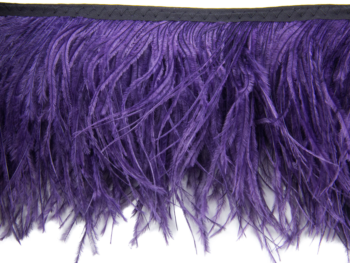 2 Ply Ostrich Feather Fringe 10 cm depth - Fashion Colours