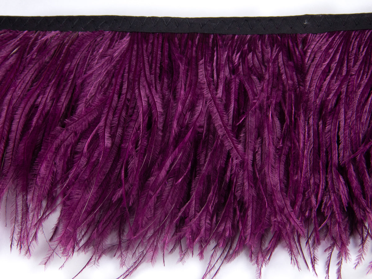 2 Ply Ostrich Feather Fringe 10 cm depth - Fashion Colours