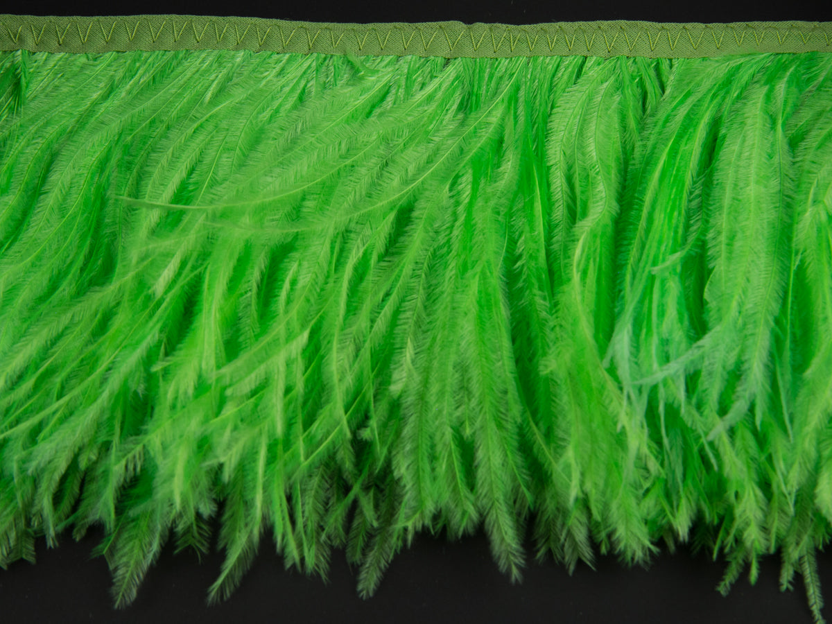 2 Ply Ostrich Feather Fringe 10 cm depth - Fashion Colours