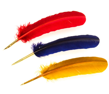 Turkey Quill Feather Pens - Deluxe finishes (Pack of 10)